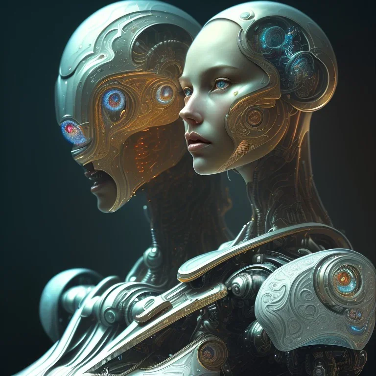 symmetry!! portrait of robot, sci - fi, intricate, highly detailed, dynamic lighting, digital art, digital painting, artstation, wlop, sharp focus, illustration, art by artgerm and greg rutkowski and alphonse mucha, 8 k