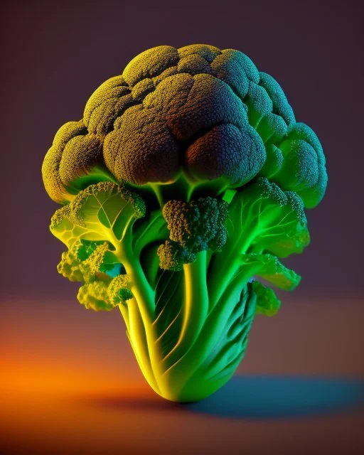 kale vegetable. Realistic photo. HD. Glowing. 3d style