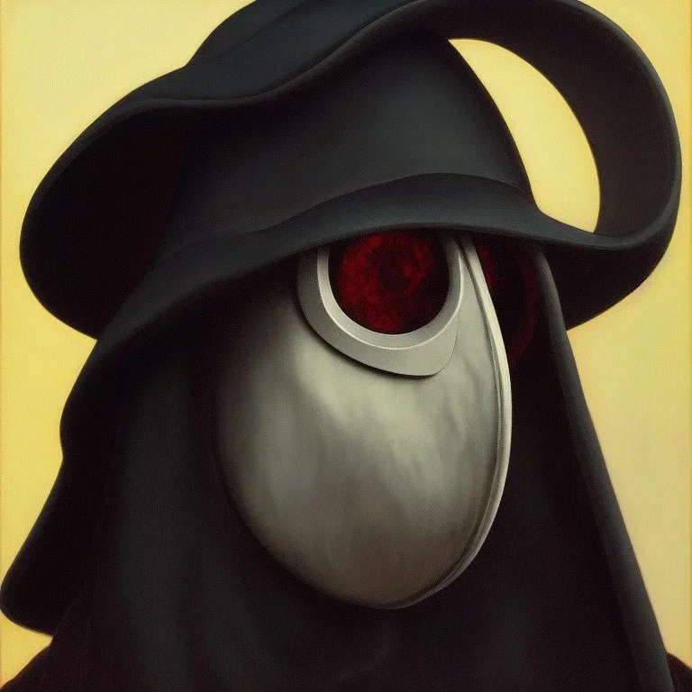 A portrait of a plague doctor, art by Rockwell Kent trending on artstation