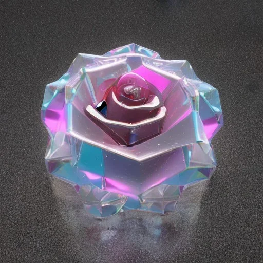 transparent multicolor crystal rose