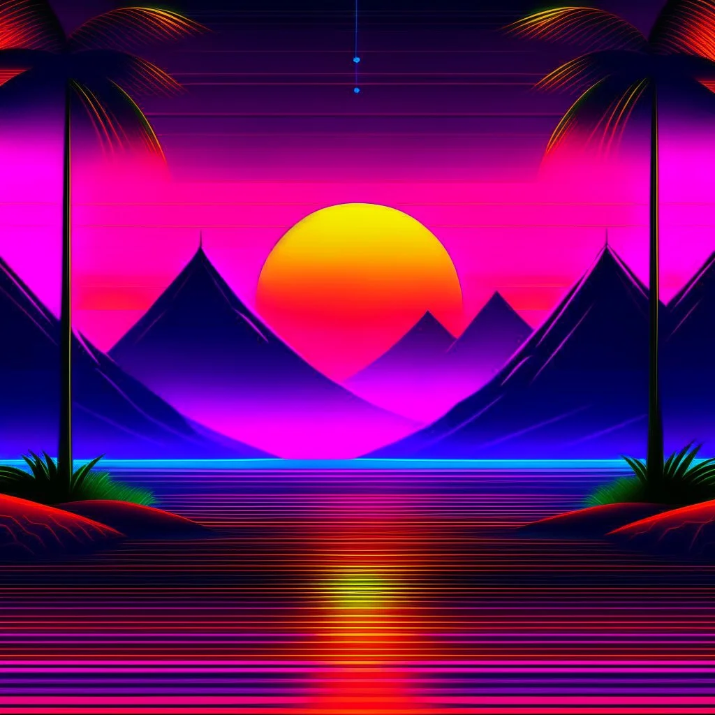 synthwave sunset