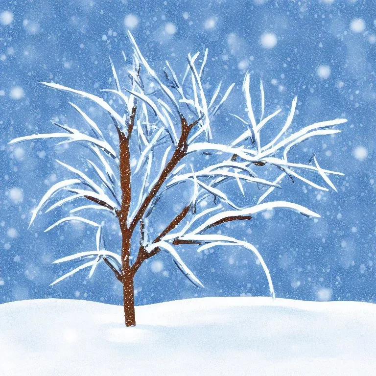 Branch ate in the snow illustration