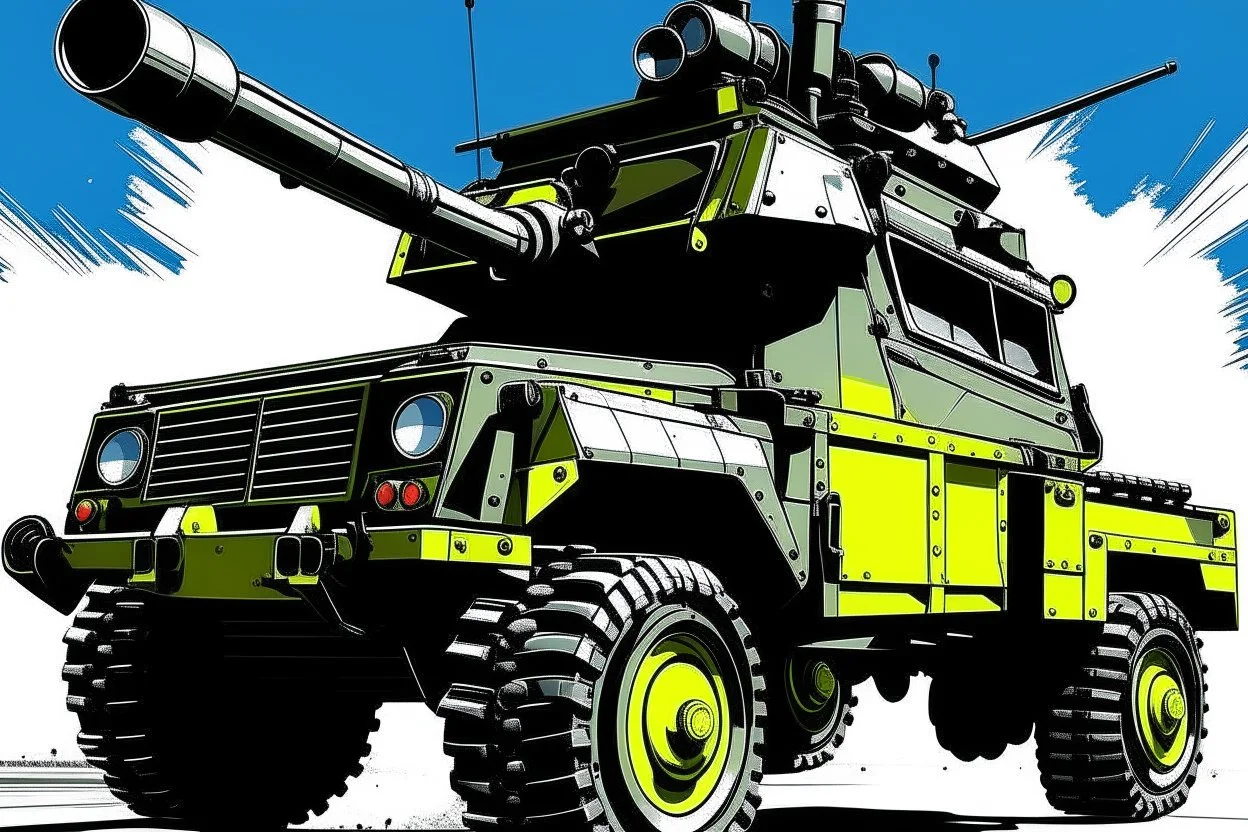 Pop art style combat vehicld