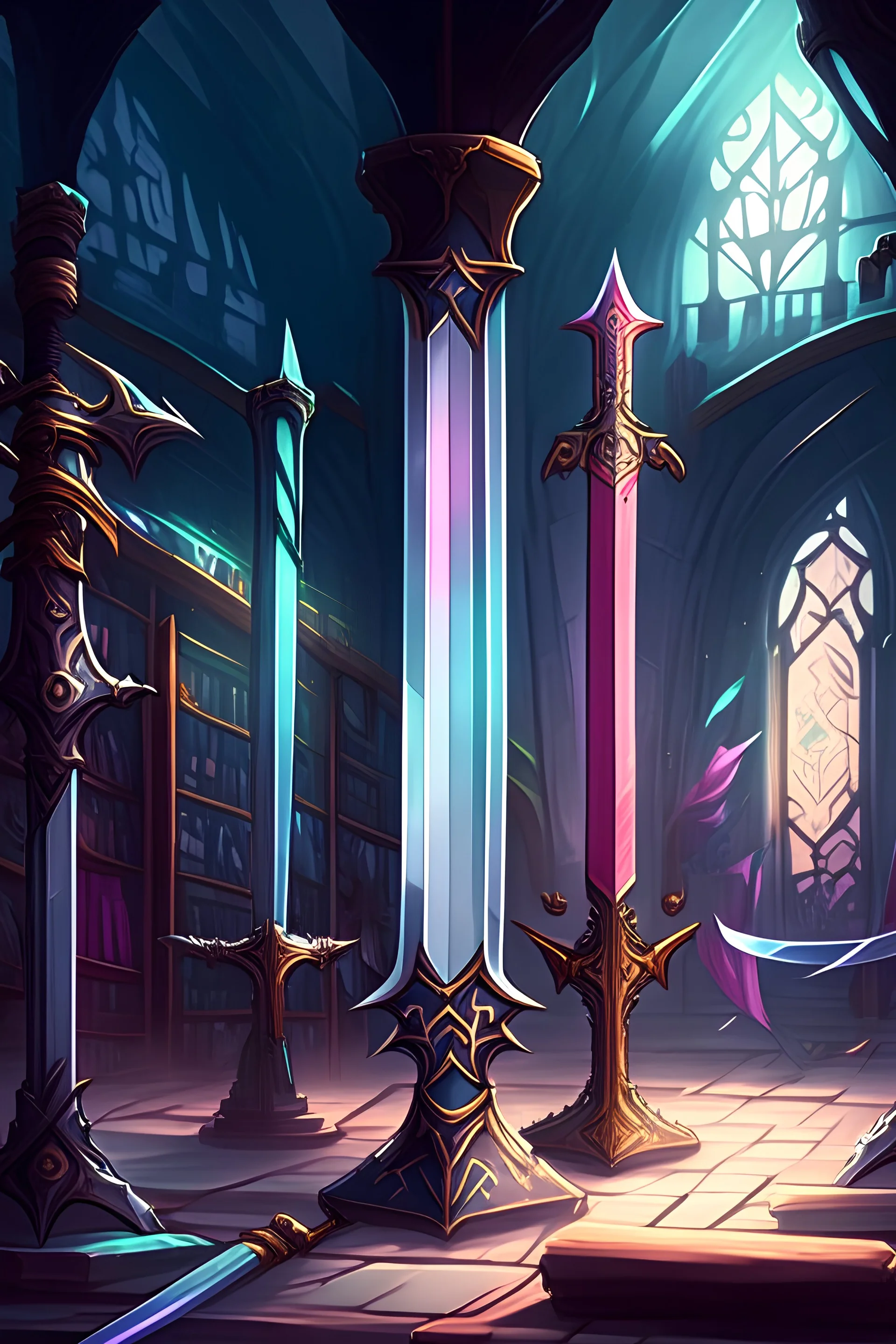 background for store gaming and anime swords products