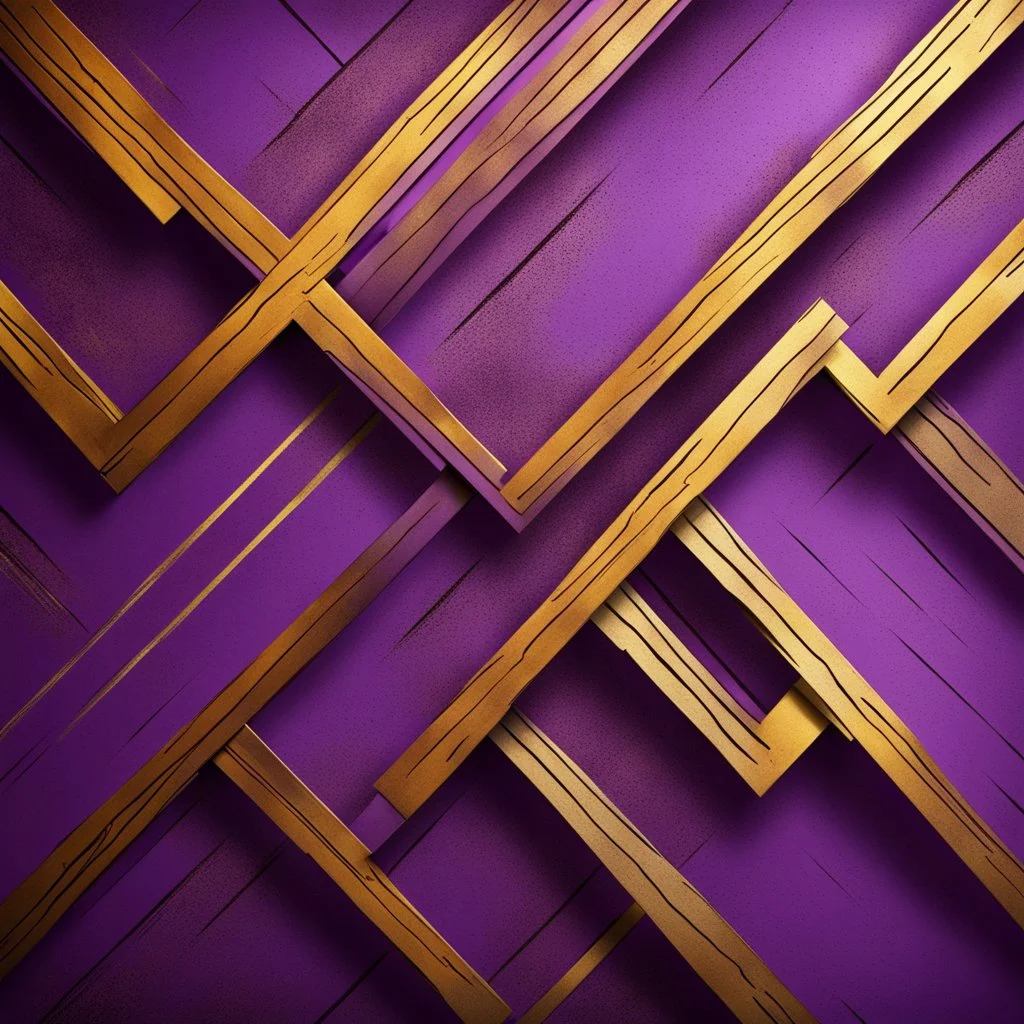 Hyper Realistic Glowing-Golden-Diagonal-Intersecting-Lines on rustic-purple-&-maroon wall with embers