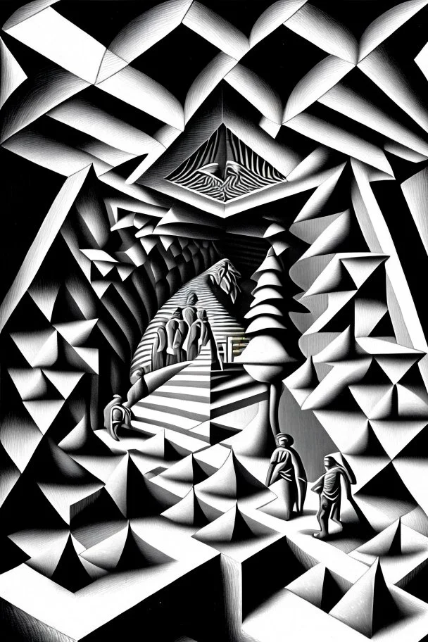 Vice Suppression Society; Socialist Realism; Optical Art; Black and White; M.C. Escher