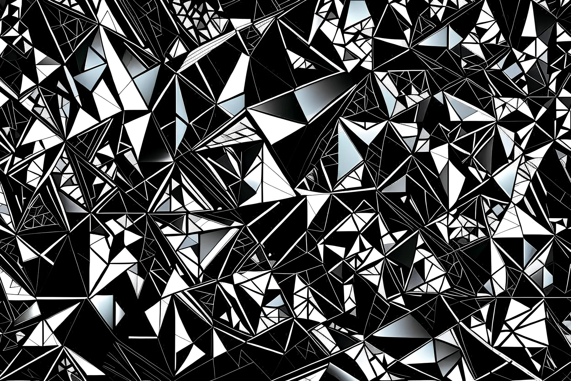 dark geometry mosaic black and white