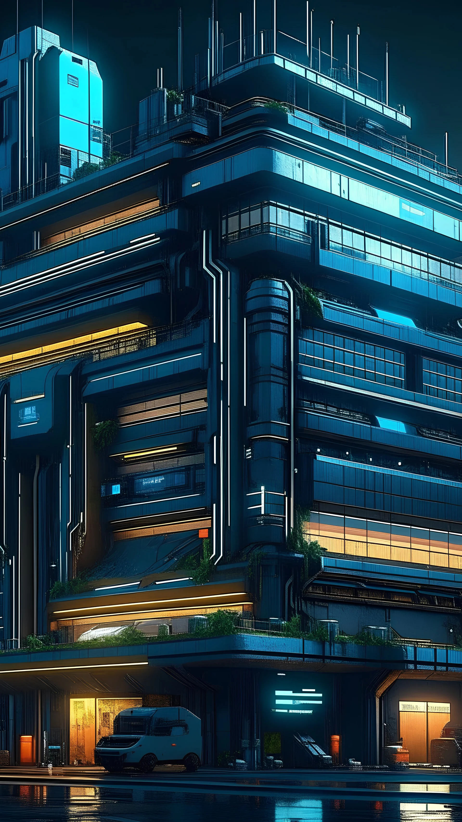 cyberpunk high security building, 4k,