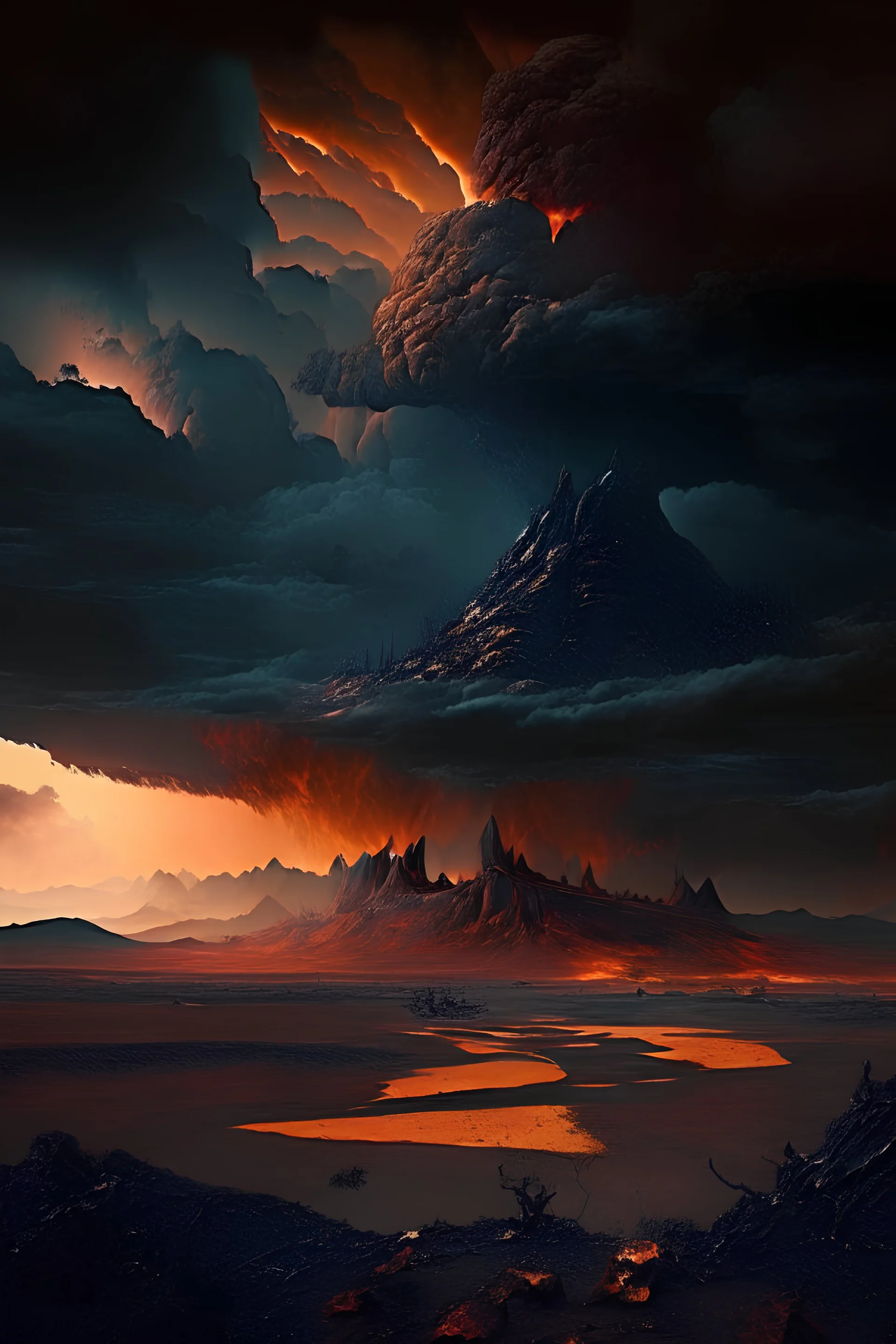 paisaje con el cielo infernal