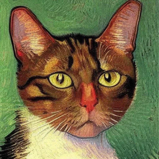 Portrait of a cat by Van Gogh