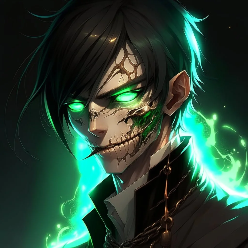fantasy art, man, half-elf, young, noble, half mask, pale skin color
