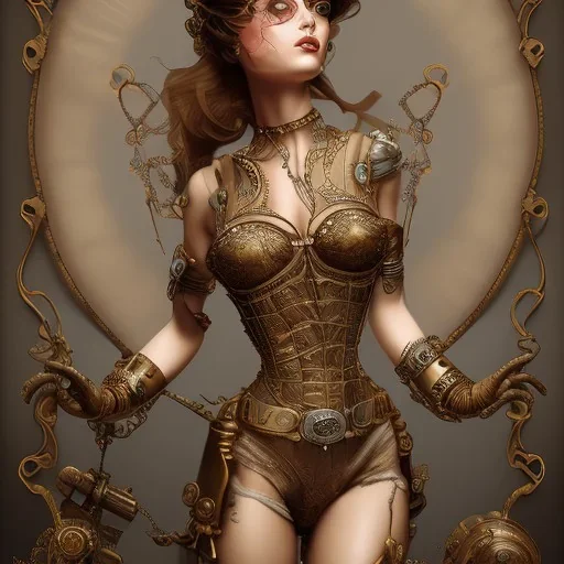 Biomechanical steampunk bailarina