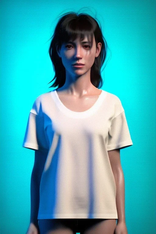 Ultra Realistic image, 25 years old brunette woman, Madrid, portrait, small stature, small chest, yakuza body tattoo, white broken cotton short undershirt, black latex short, rain, fog, club night Tokyo ambient, leds, neon, vibrant color, highly detailed, art stations, concept art, smooth, unreal engine 5, god rays, ray tracing, RTX, lumen lighting, ultra detail, volumetric lighting.