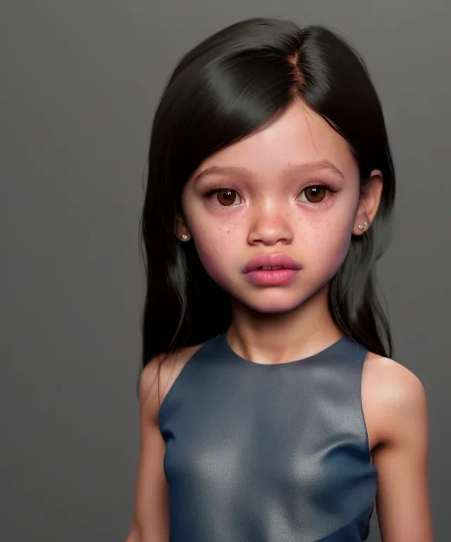 Jenna ortega toddler, full body, dramatic lighting, hyper realistic