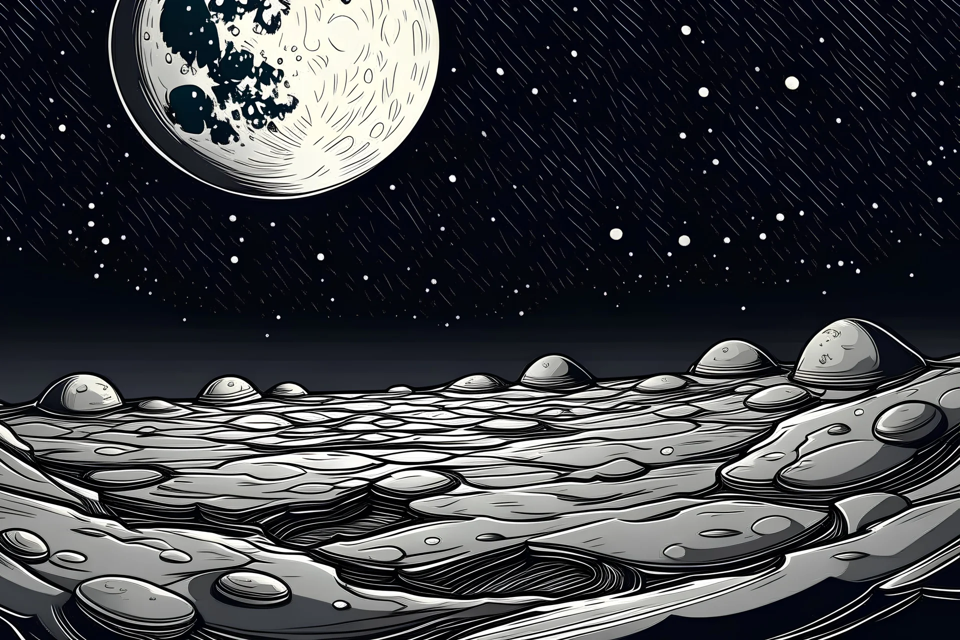 moon surface simple cartoony