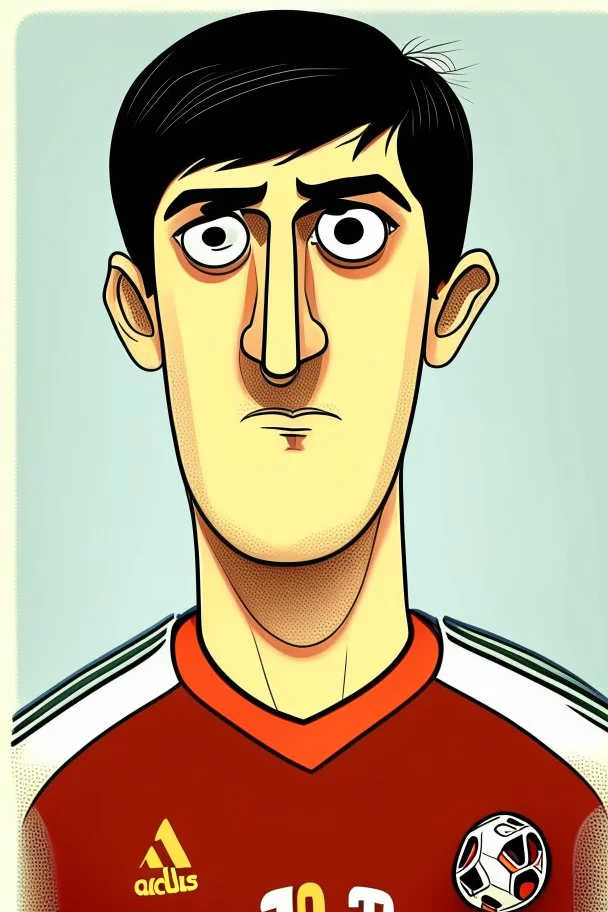 Thibaut Courtois Belgian soccer player cartoon 2d