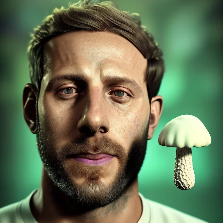 Portrait of Alessandro Borghi eating magic mushrooms, 8k, HD, cinematography, photorealistic, Cinematic, Color Grading, Ultra-Wide Angle, Depth of Field, hyper-detailed, beautifully color-coded, insane details, intricate details, beautifully color graded, Cinematic, Color Grading, Editorial Photography, Depth of Field, DOF, Tilt Blur, White Balance, 32k, Super-Resolution, Megapixel, ProPhoto RGB, VR, Halfrear Lighting, Backlight, Na