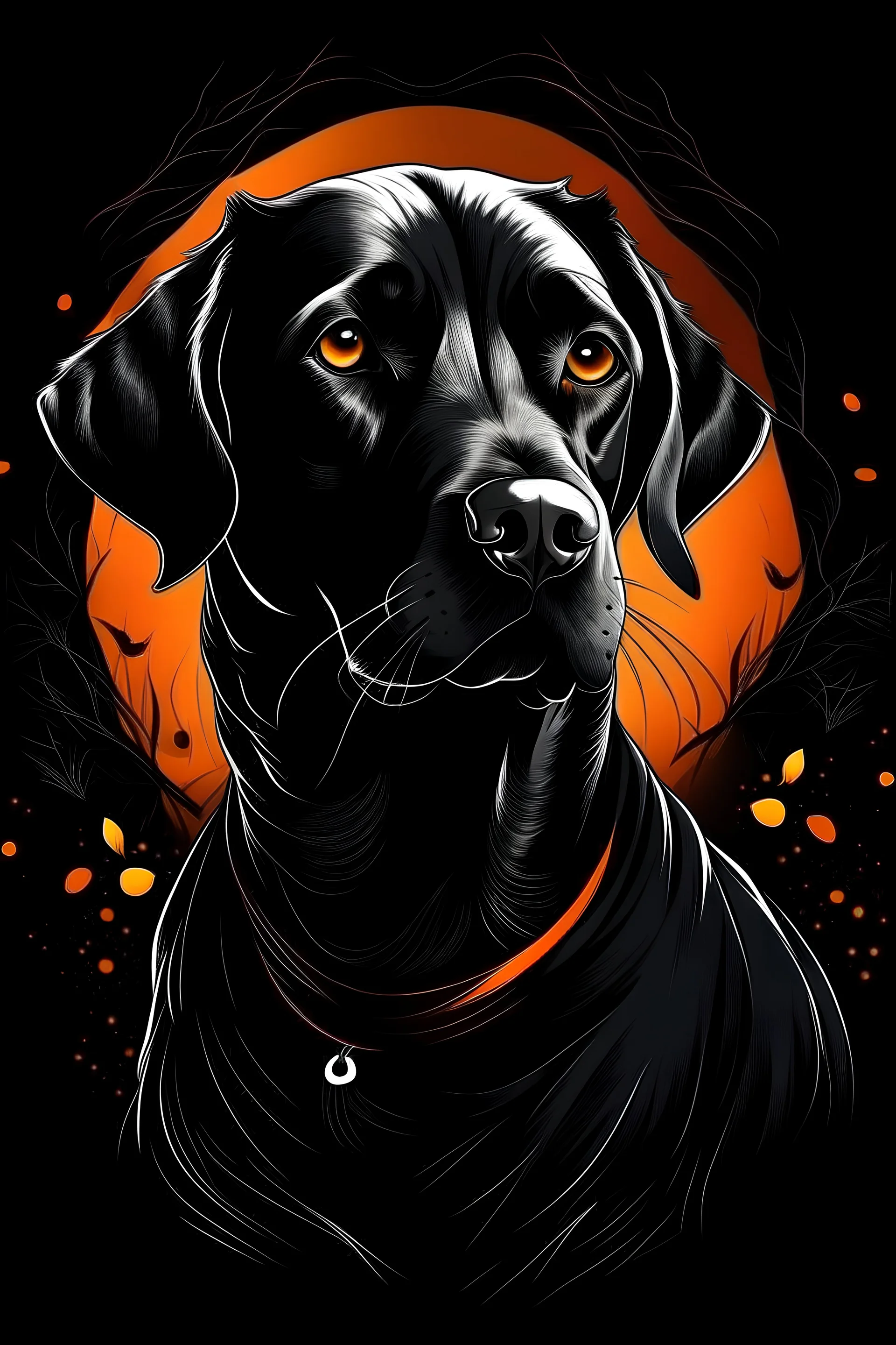 graphic Halloween, black dog