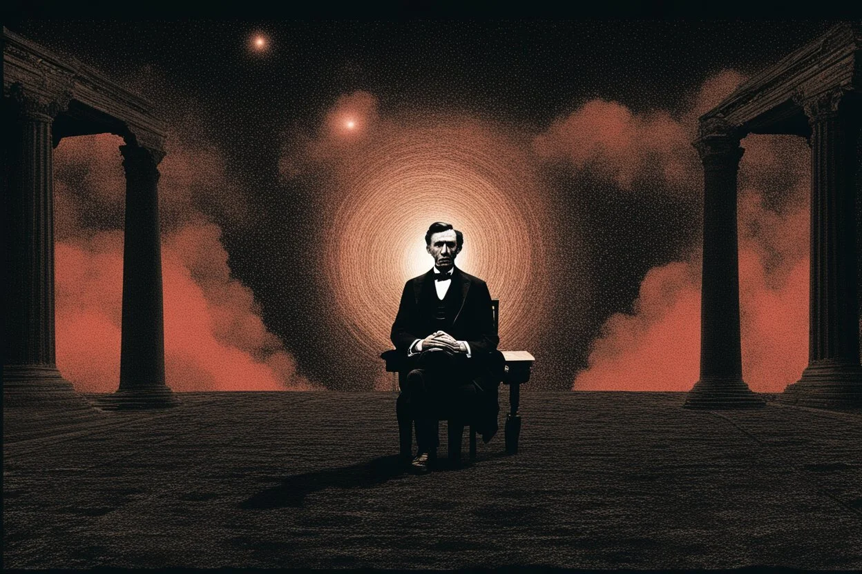 كأيب وعارف اسرار الكون وخلفيت الصوره سوداء وجاي عليه ضوء خفيف من الاسفل