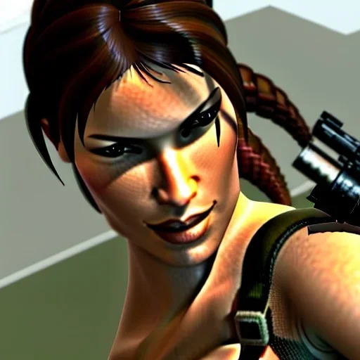 lara croft leering at me