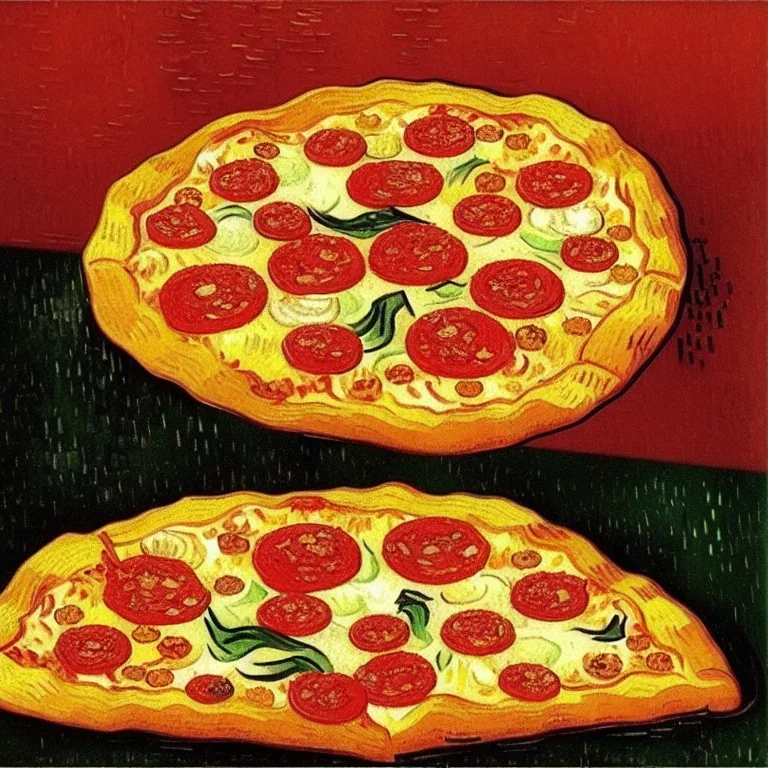 Portrait of pizza by van gogh