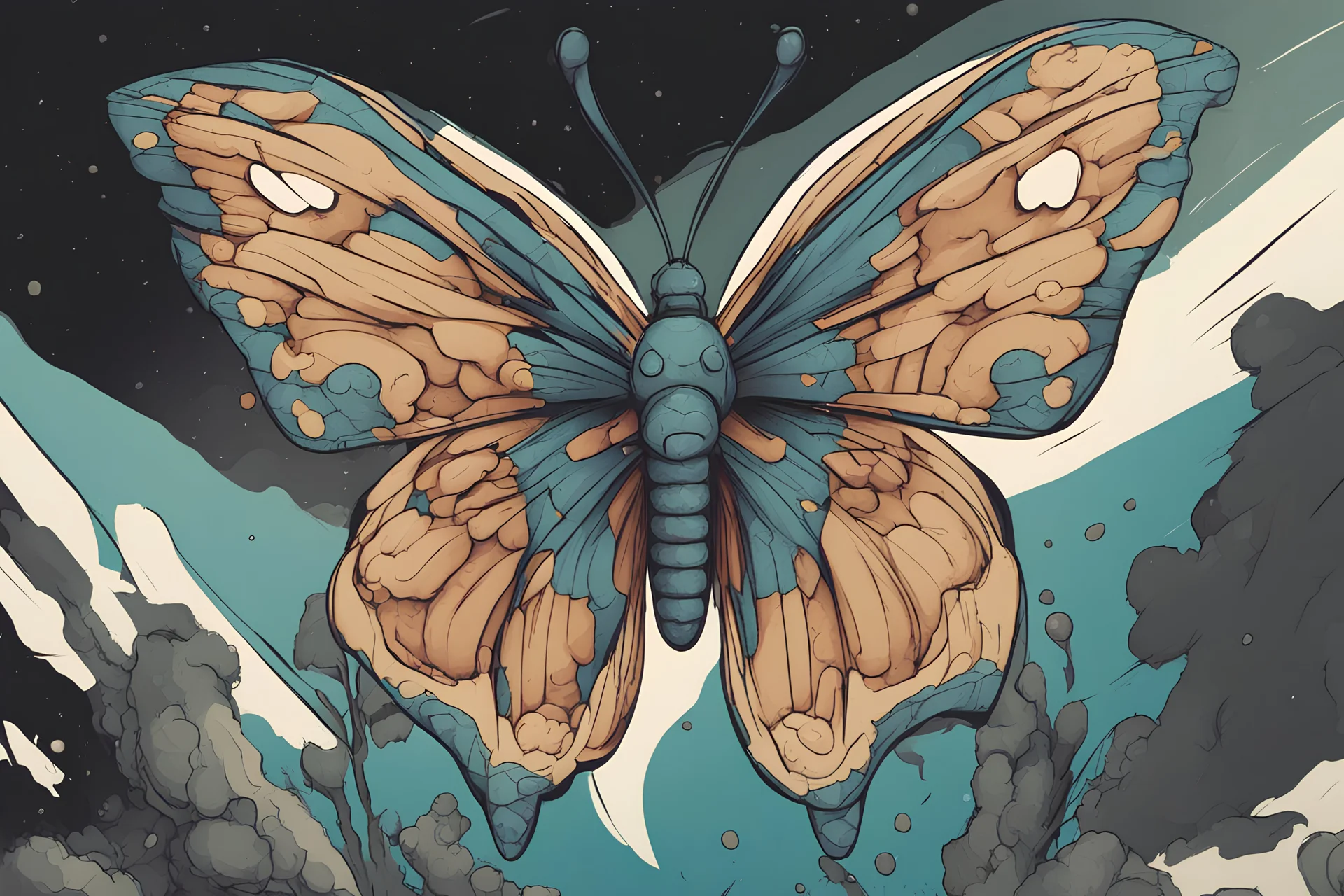 comic style butterfly