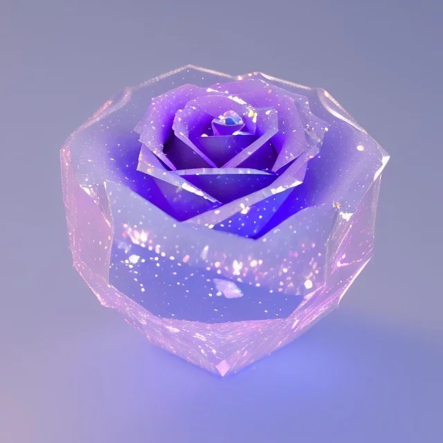 transparent crystal rose, crystallized