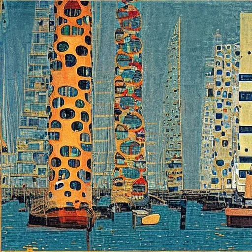 genoa harbour klimt style