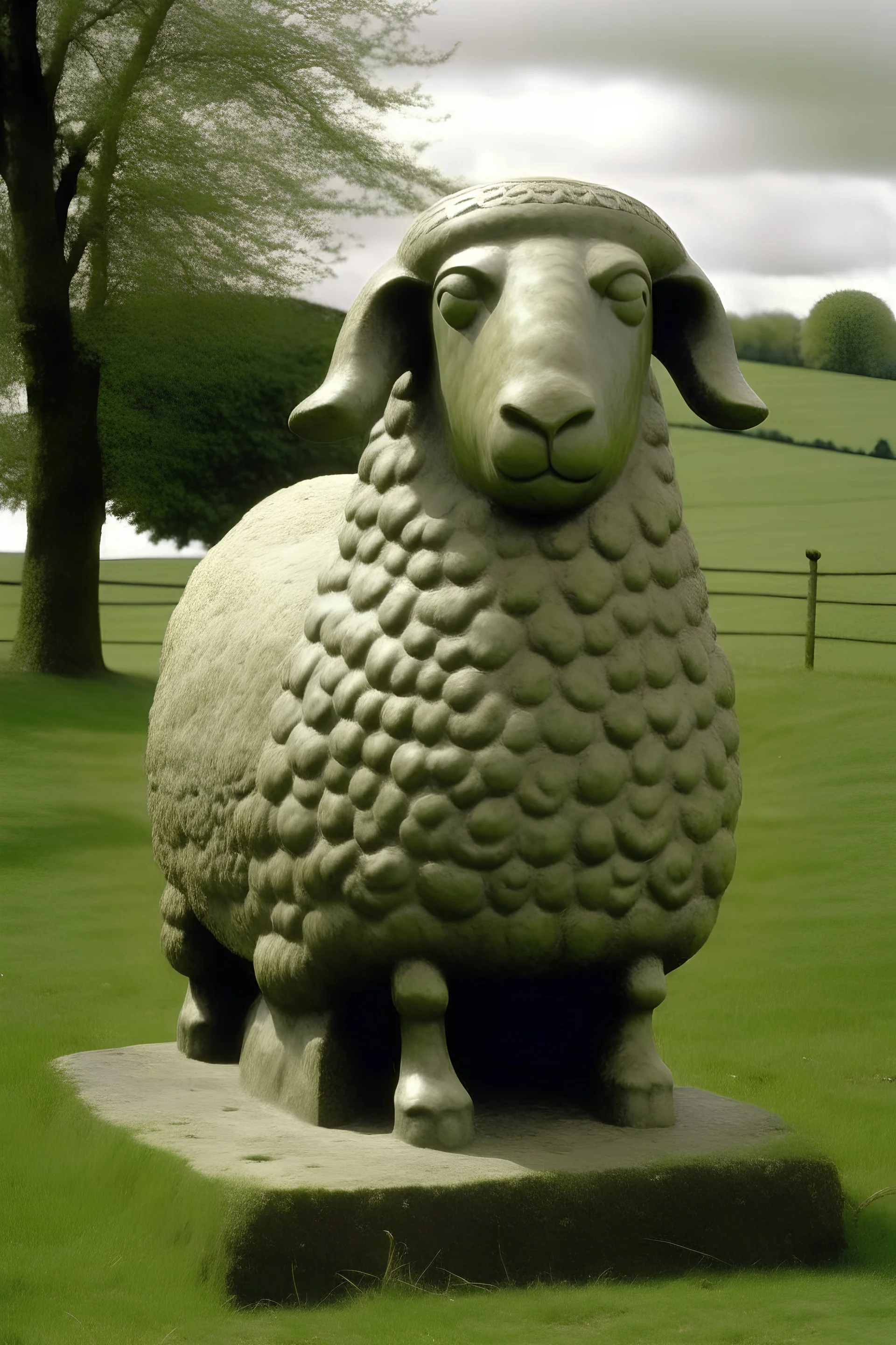 anthropomorphic Henry Moore menhir sheep