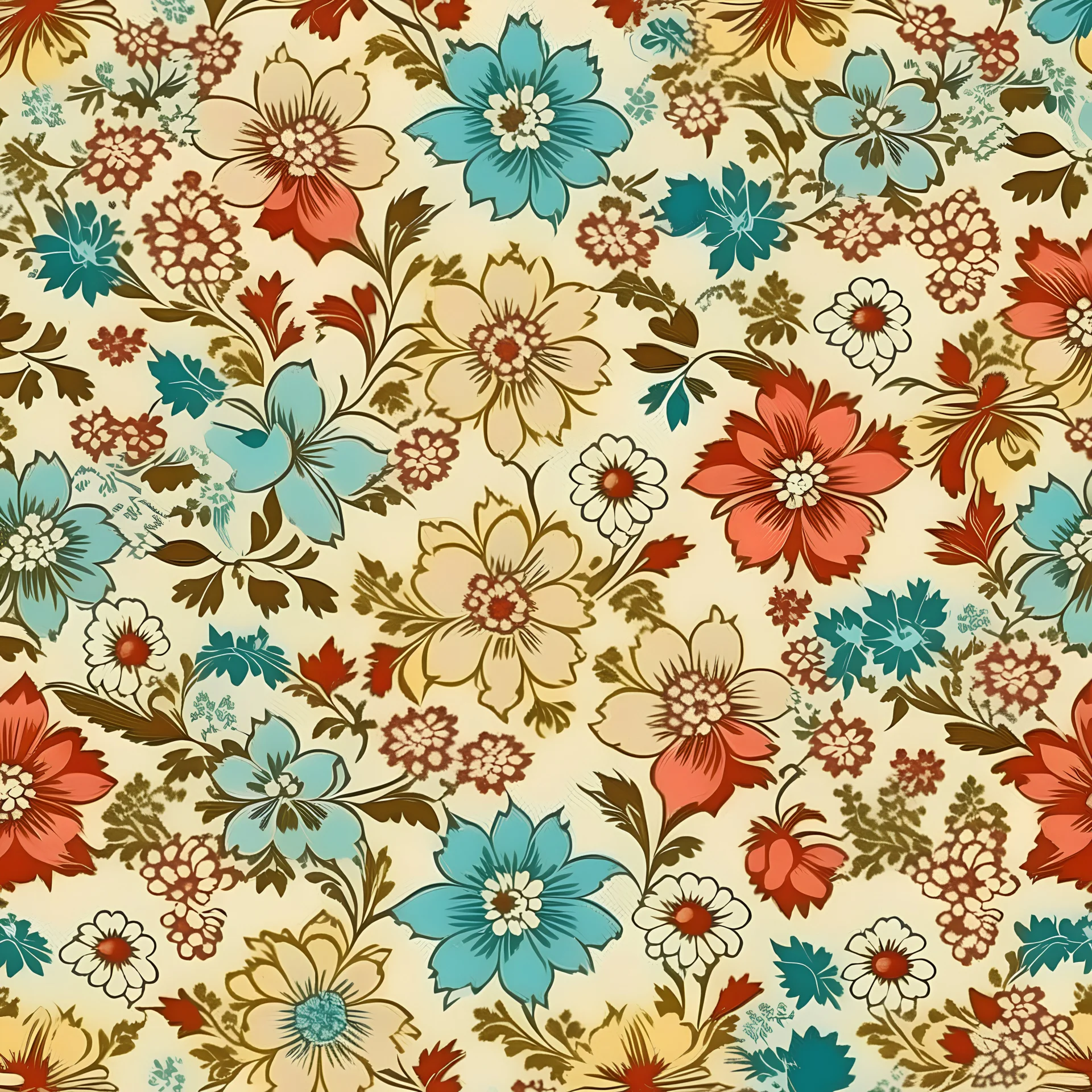 Vintage flower pattern digital paper graphics