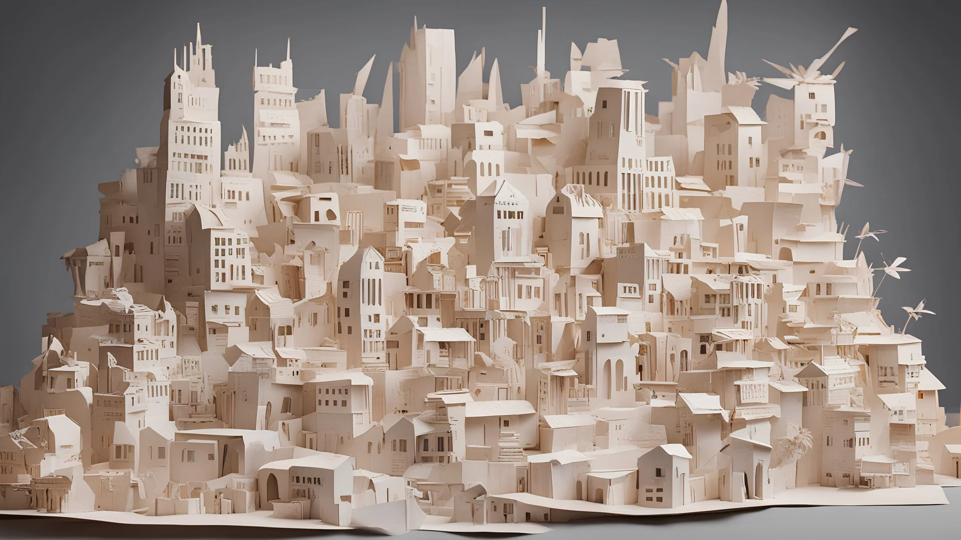 a city made from paper