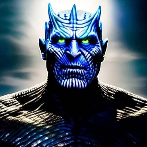 Ultra detailed fullbody Portrait in oil on canvas of Night king merges with Thanos,intense stare,extremely detailed digital painting, extremely detailed face,crystal clear Big eyes, mystical colors ,perfectly centered image, perfect composition, rim light, beautiful lighting,masterpiece,8k, stunning scene, raytracing, anatomically correct, in the style of robert e howard and Ken Kelley and Ohrai Noriyoshi and Simon Bisley and tomzj1