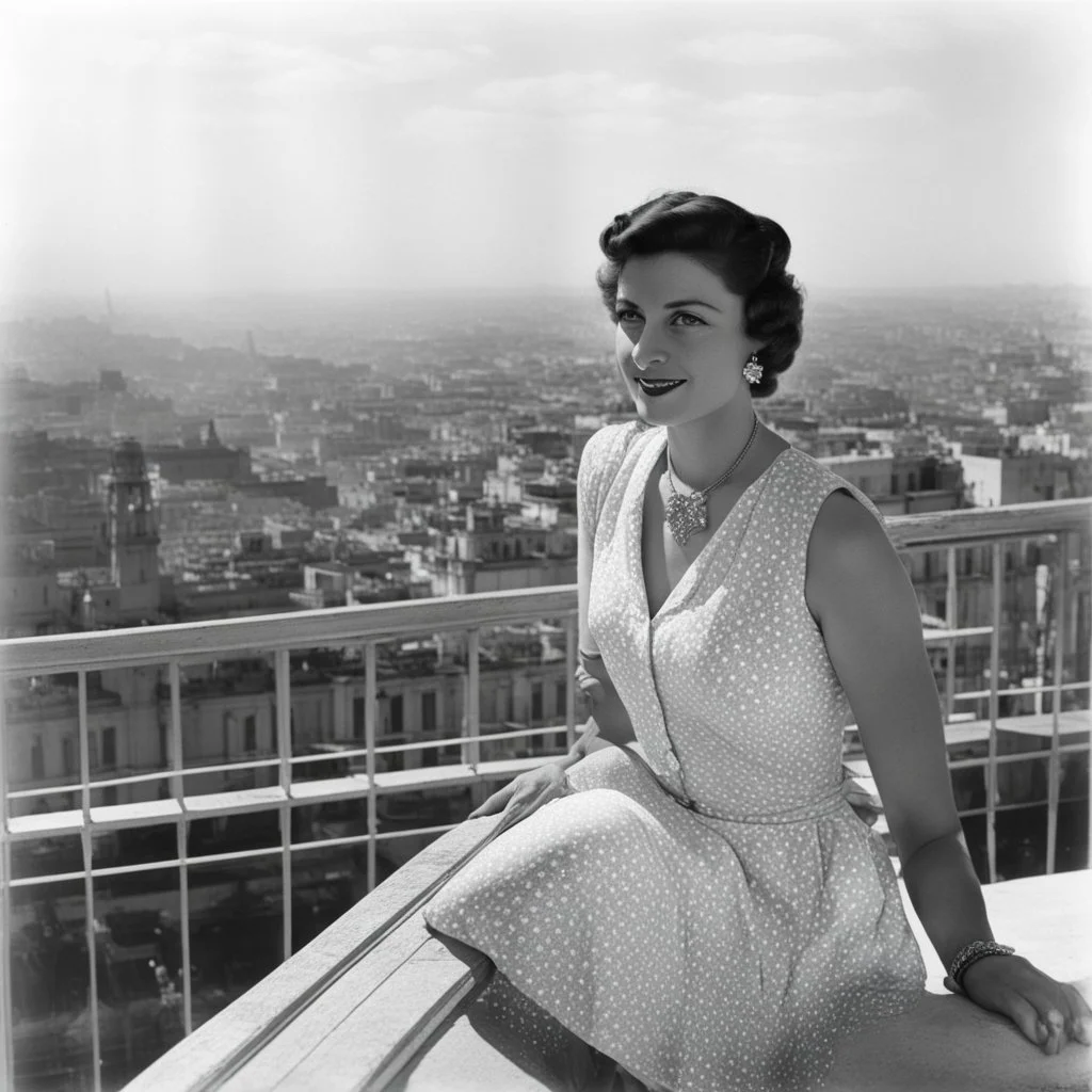 [photo by Juan Guzmán] Marina Ginestà at the top of Hotel Colón in Barcelona, 21 July, 1936