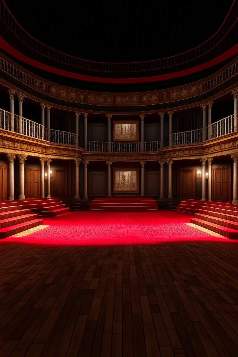 3D shot of the viewing area in a traditional theatre