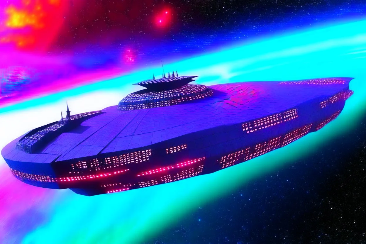 a spaceship cruising through the gAlaxy, holds up to 10 people