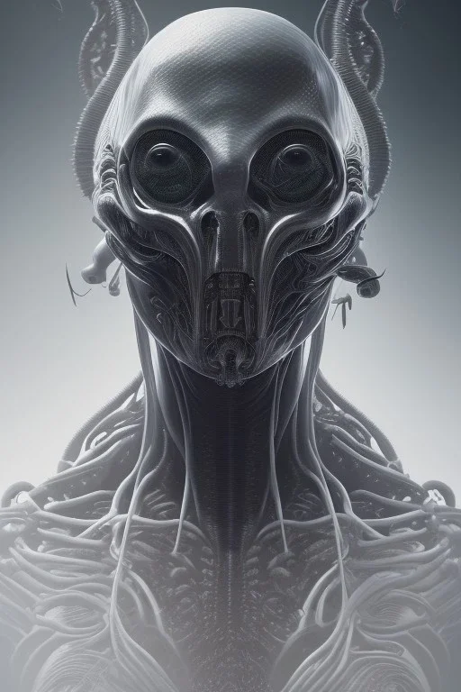 evil predator, alien, brutal face, tron, head, bitcoin eyes, 8k, finely detailed, dark light, photo realistic, hr giger, cyberpunk