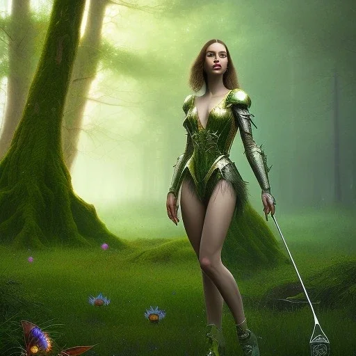 upper body of yohan diniz leaning against tree, fast walker, as a young cute feminine woman, short hair, green forest background, pond, mega flowers, dusk, 100 fireflies, throne, water colors