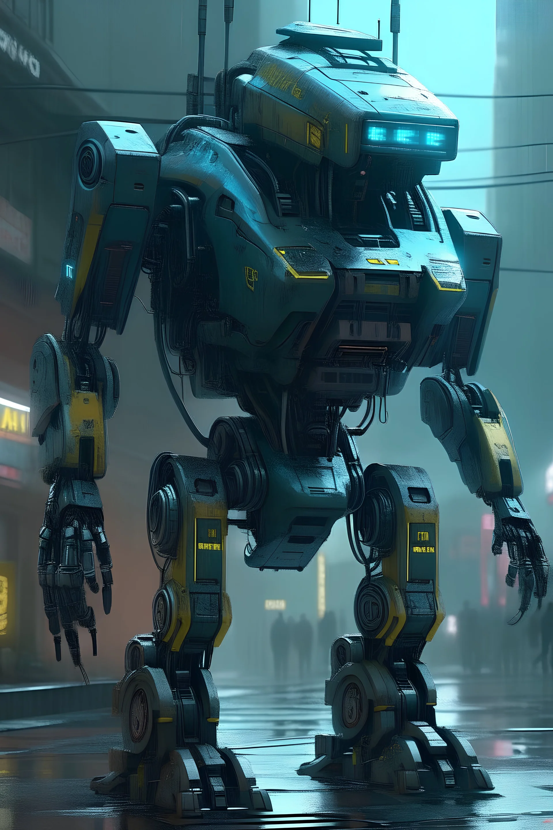 Cyberpunk biodroid mech