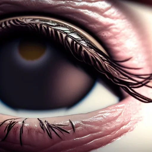 close-up portrait of human eye with open mouth inside of eye, ultra-realistic, intricate, 8k resolution, high-quality, fine-detail, digital art, detailed matte, volumetric lighting, dynamic lighting, photorealistic, 3d octane render, illustration,