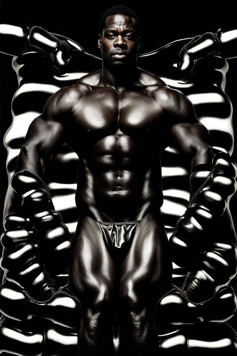 Big black oily men