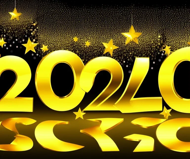 Happy New Year 2023 - golden numbers in holiday night