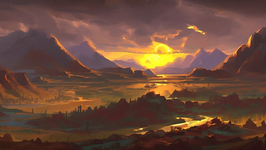 golden bloody landscape