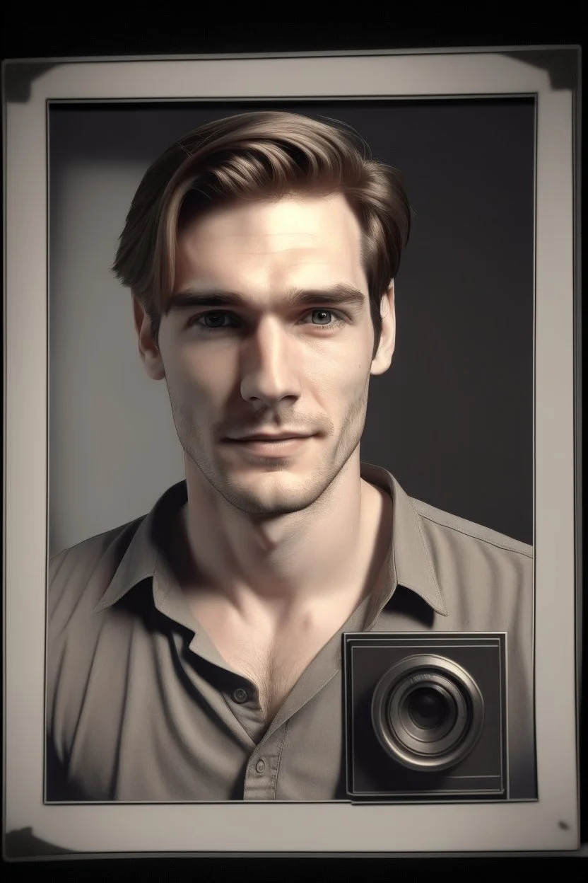 frontal picture dnd realistic polaroid man