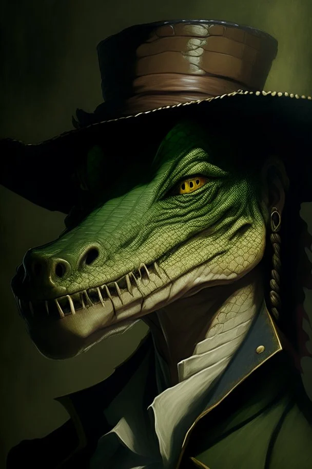 A portrait of Crocodile, from One Piece anime, Caravaggio style