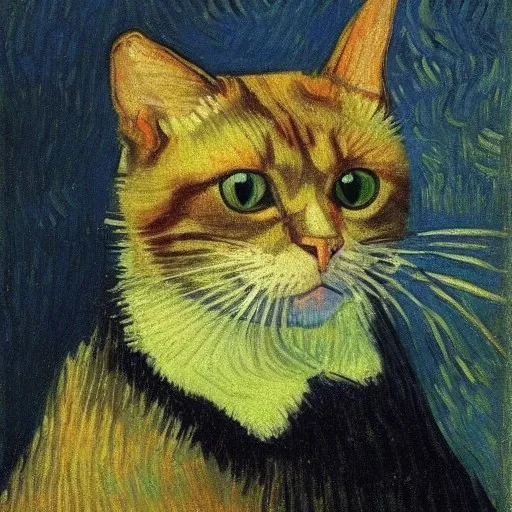 Portrait of a cat by Van Gogh