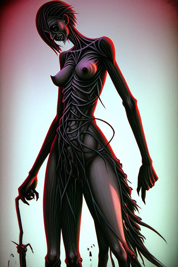 strane tall lady, horror, little nightmare videogames style