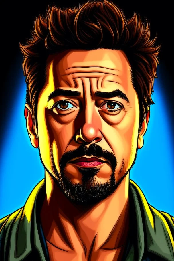 Comic portrait of Tony Stark