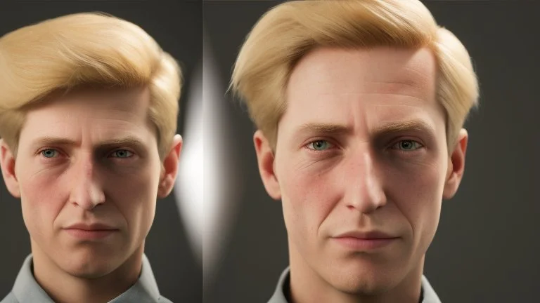 George is estimated to be 28 years of age (as of Broken Sword 4). His trademark appearance consists of blond hair, cut short in the back but left long in the front, as well as jeans with incredibly deep pockets and a blue-green jacket over a white t-shirt.