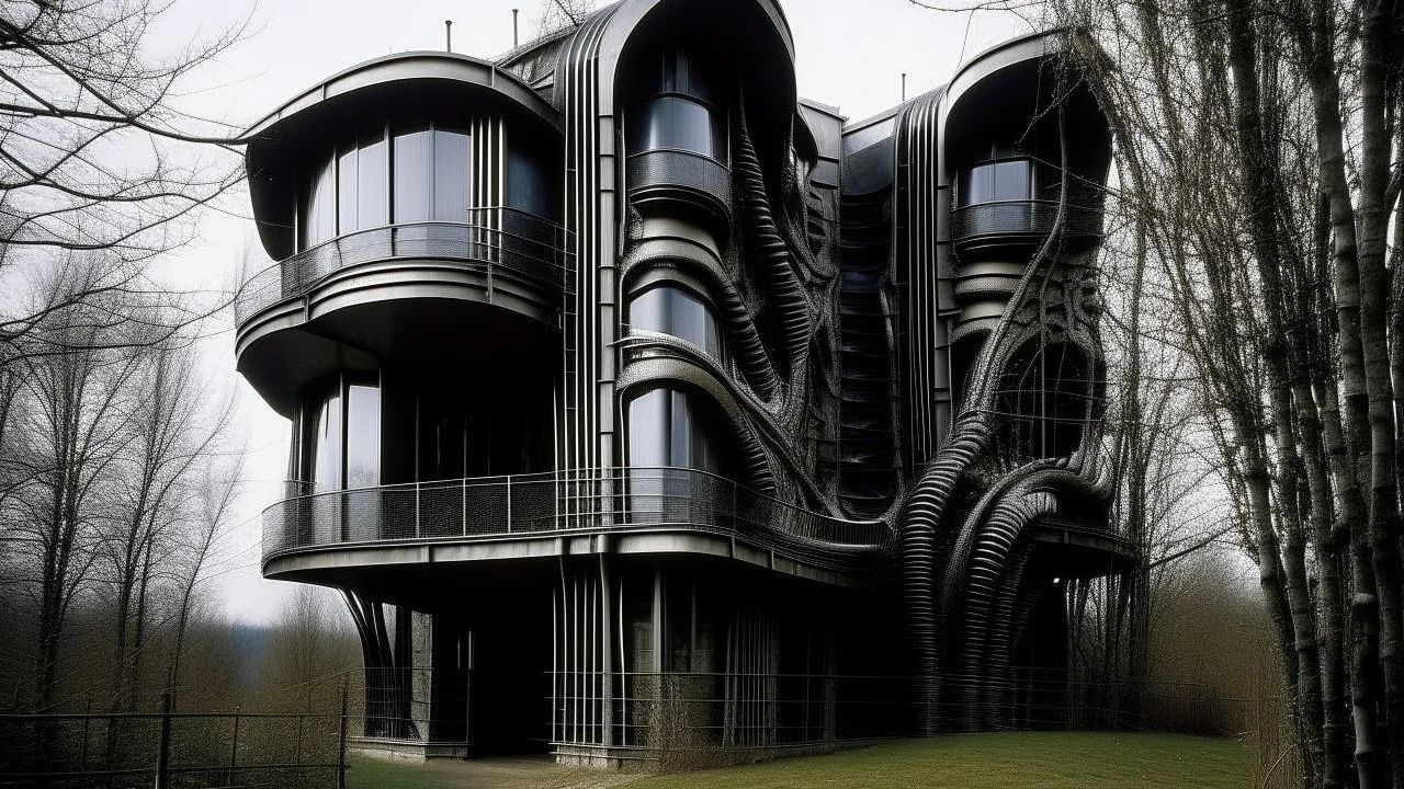 Minimal postmodern house, Metal, Hans Ruedi Giger