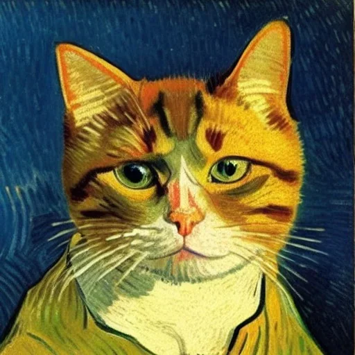 Portrait of a cat by Van Gogh